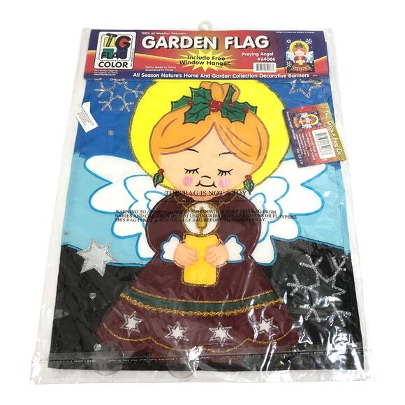 Christmas Garden Flag Praying Angel 13.5x18 Small Decorative Applique House Flag - Picture 3 of 7